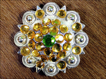 Gold Crystal 1-1/4In Berry Headstall Saddle Cowgirl Hilason